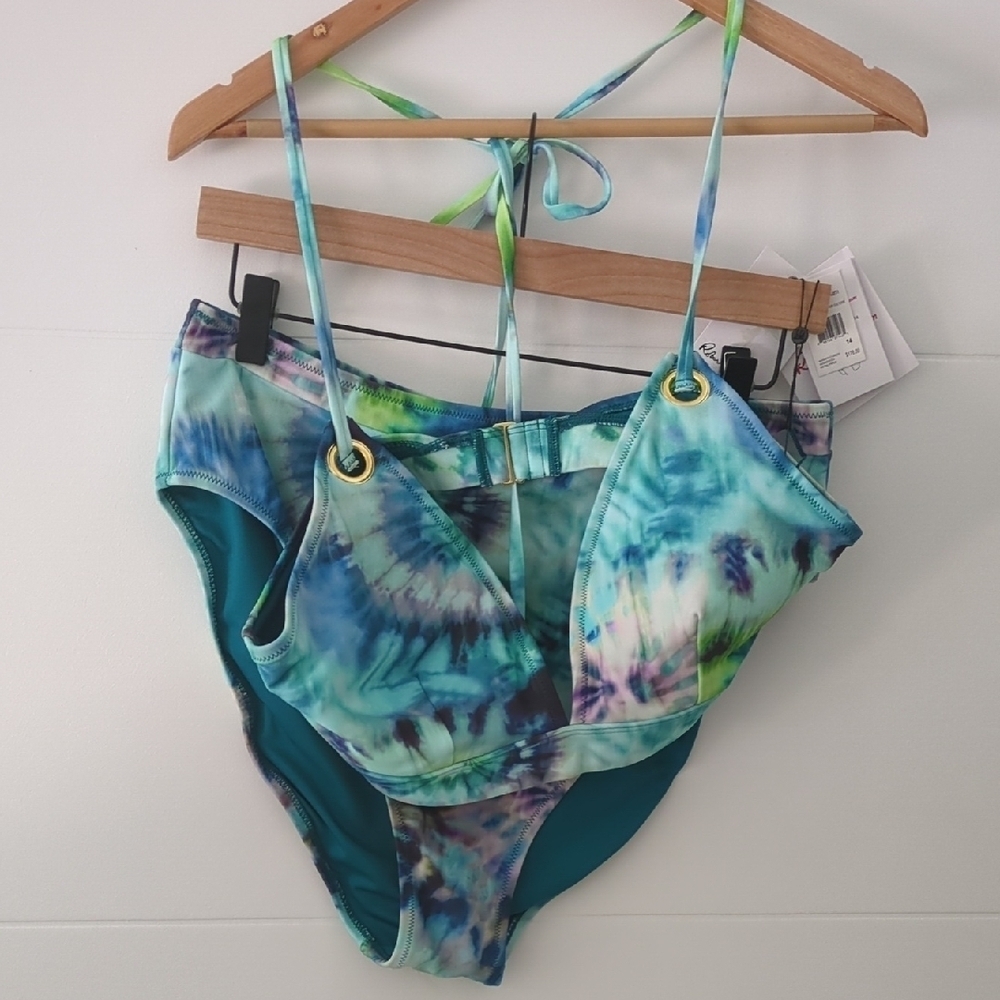 Robert Graham Multicolor Tie-Dye 2 Pieces Bikini Beach Pool Vacation Swimwear 14